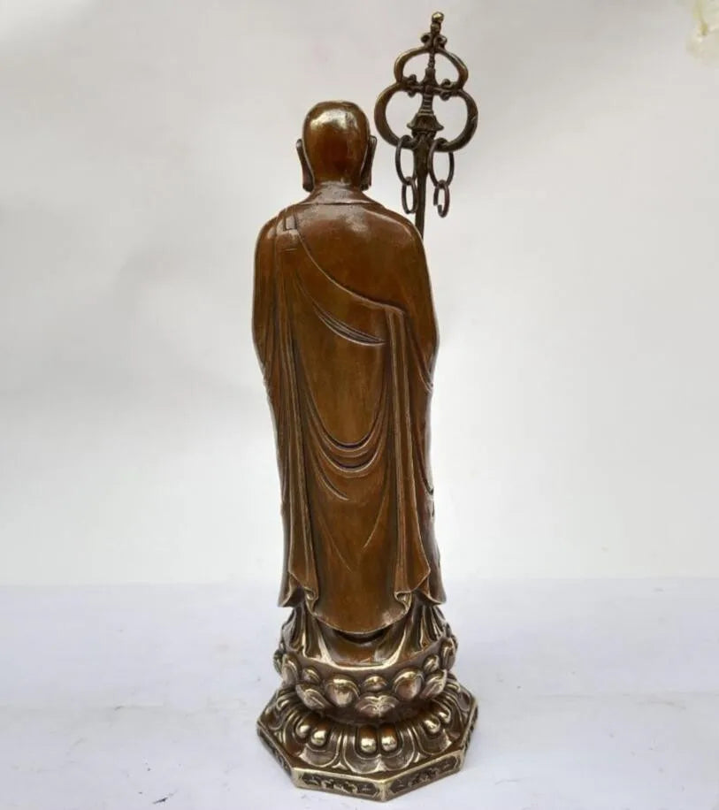China brass Ground Hide king Bodhisattva crafts statue