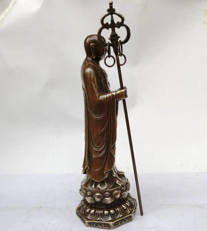 China brass Ground Hide king Bodhisattva crafts statue