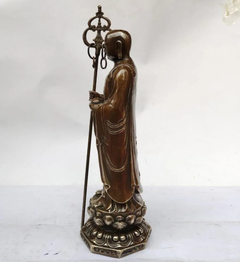 China brass Ground Hide king Bodhisattva crafts statue