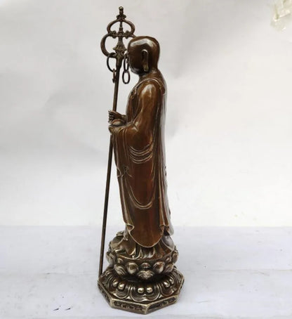 China brass Ground Hide king Bodhisattva crafts statue