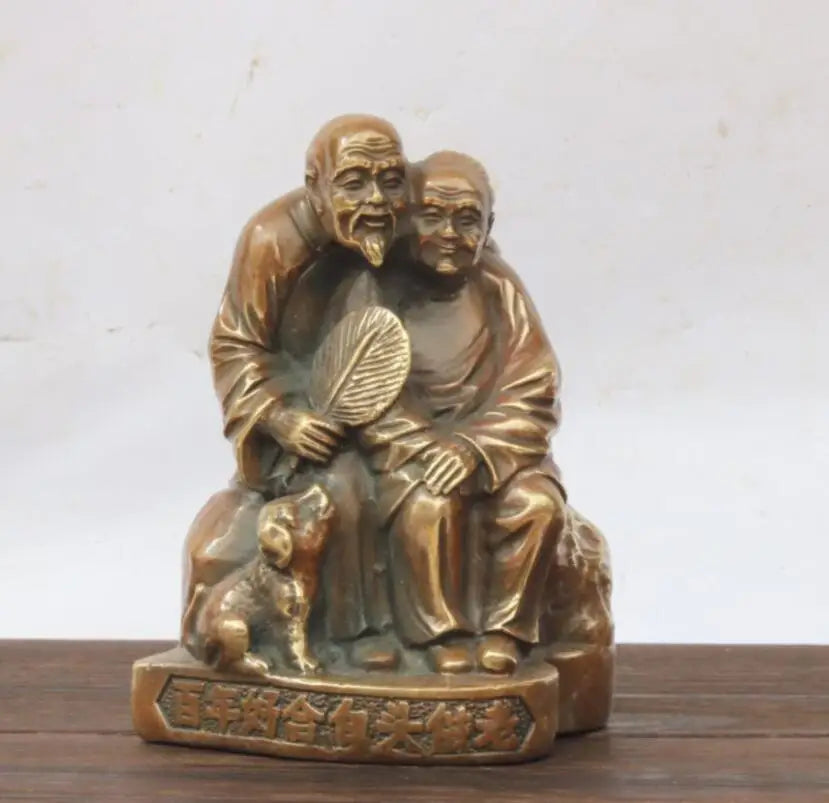 China brass Grow old together crafts statue