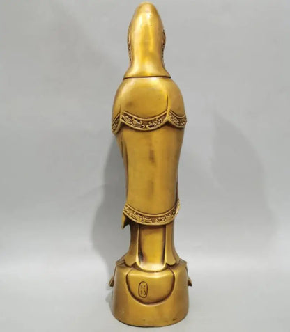 China brass Guanyin bodhisattva Buddha crafts statue