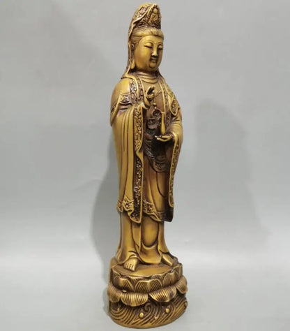 China brass Guanyin bodhisattva Buddha crafts statue