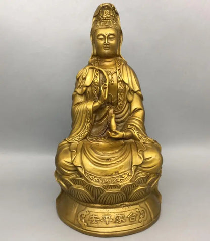 China brass Guanyin bodhisattva crafts statue