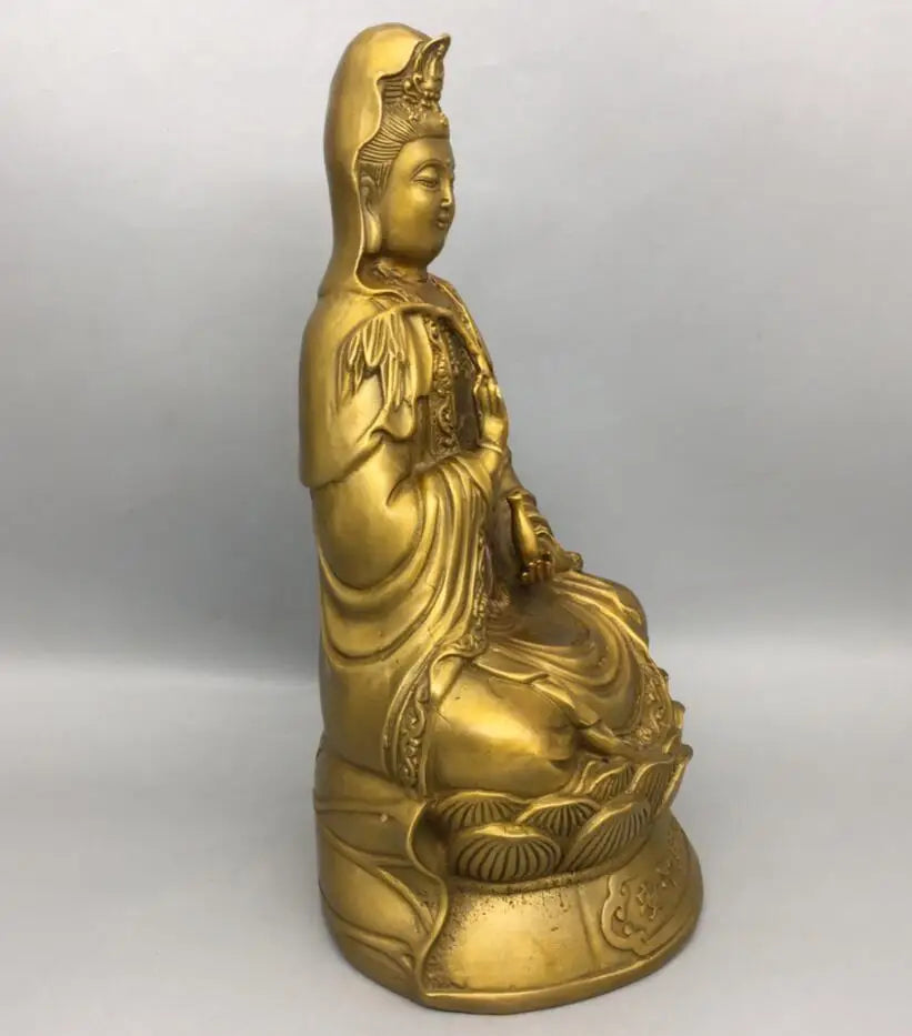 China brass Guanyin bodhisattva crafts statue