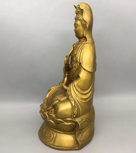 China brass Guanyin bodhisattva crafts statue