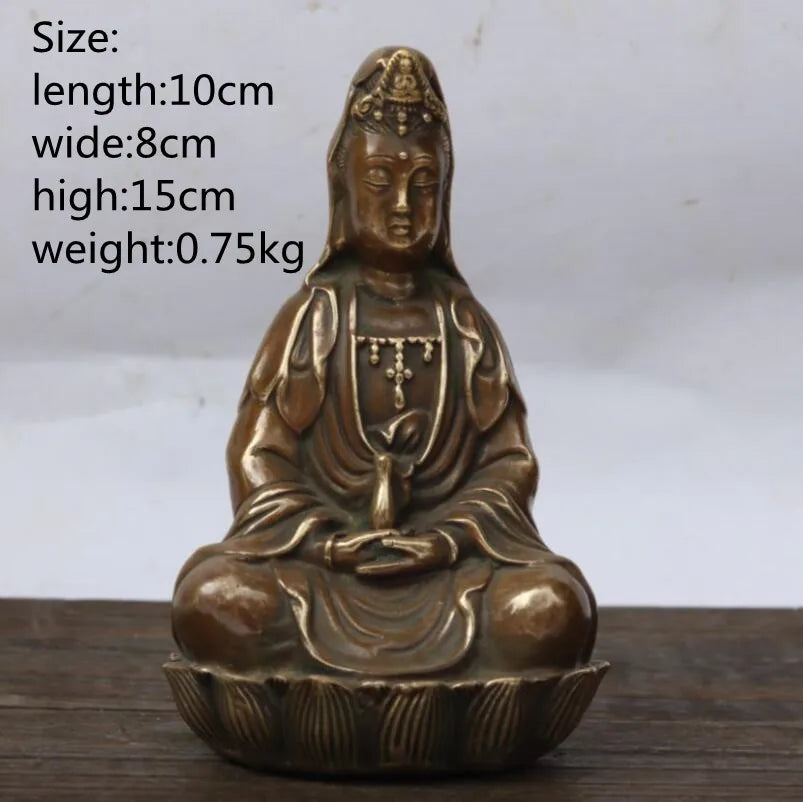 China brass Guanyin bodhisattva crafts statue