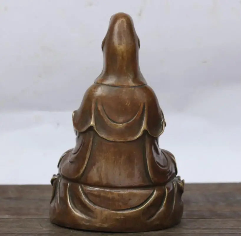 China brass Guanyin bodhisattva crafts statue