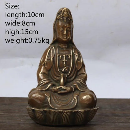 China brass Guanyin bodhisattva crafts statue