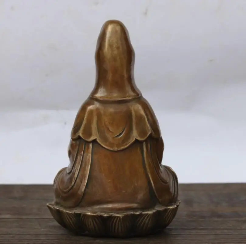 China brass Guanyin bodhisattva crafts statue