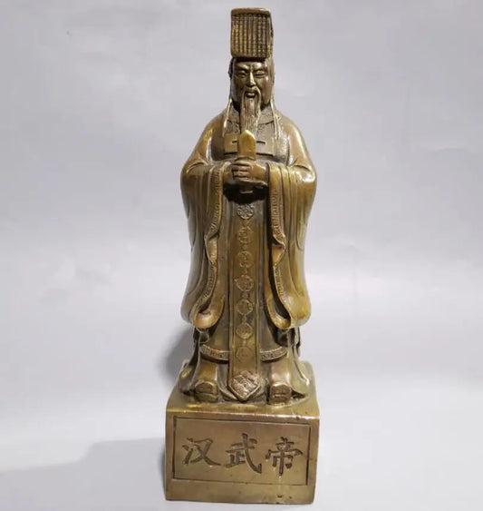China brass HanWu emperor crafts statue