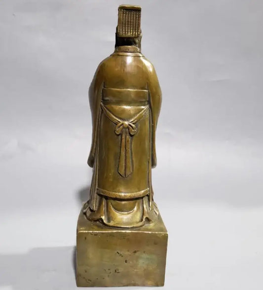 China brass HanWu emperor crafts statue