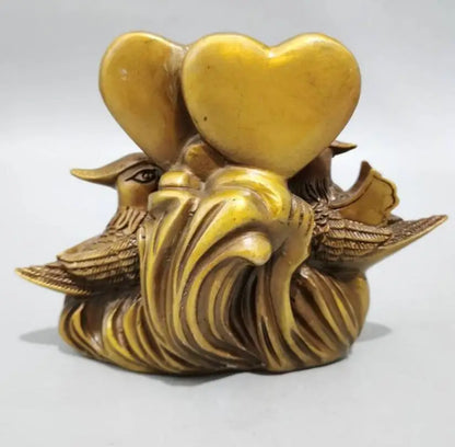 China brass Heart to heart Mandarin duck crafts statue