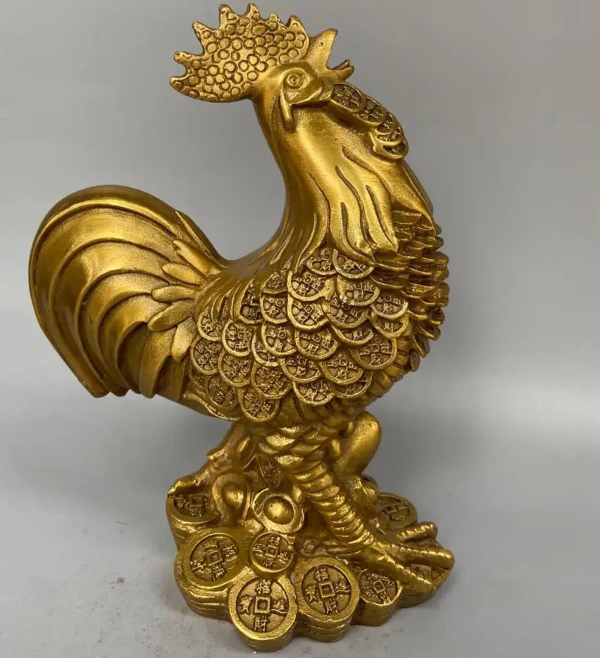 China brass Ingots Chickens crafts statue