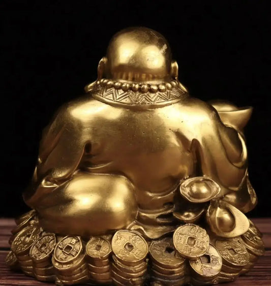 China brass Ingots Maitreya Buddha crafts statue