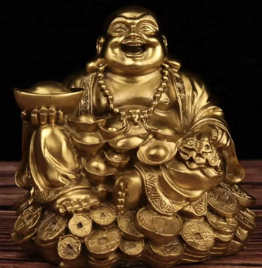 China brass Ingots Maitreya Buddha crafts statue