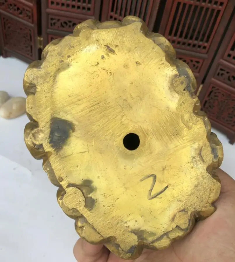 China brass Ingots gold toad wealth crafts statue