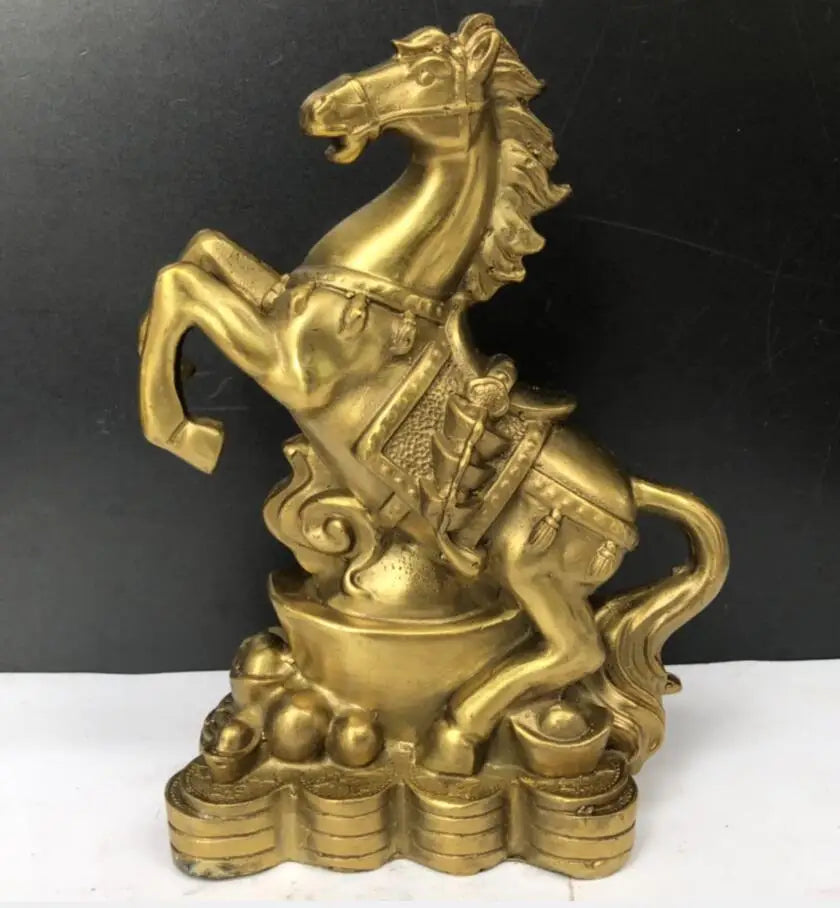 China brass Ingots horse wealth crafts statue