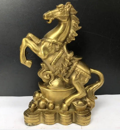 China brass Ingots horse wealth crafts statue