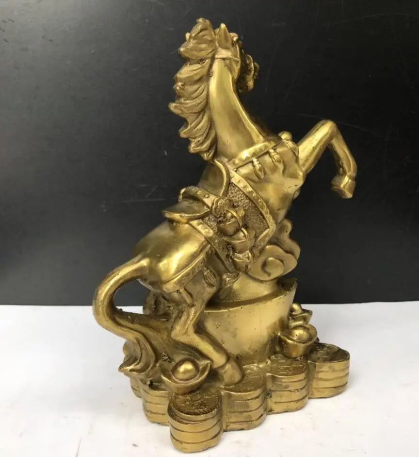 China brass Ingots horse wealth crafts statue