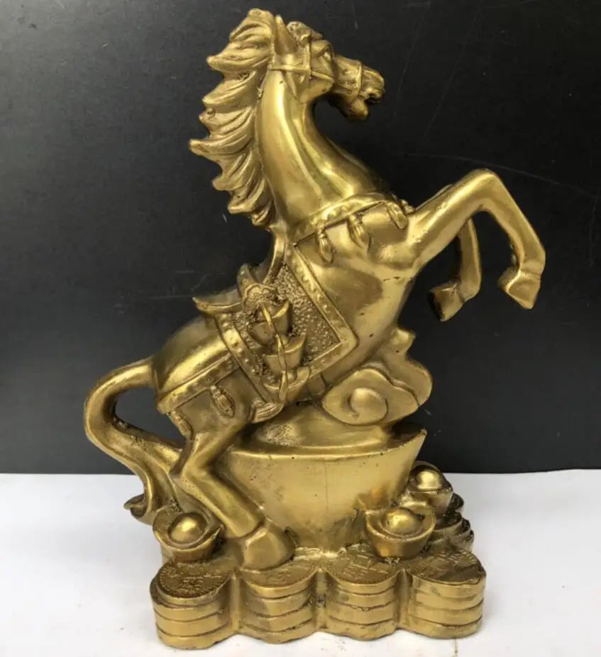 China brass Ingots horse wealth crafts statue
