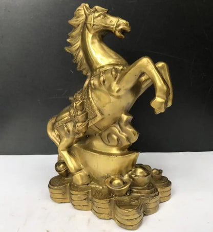 China brass Ingots horse wealth crafts statue
