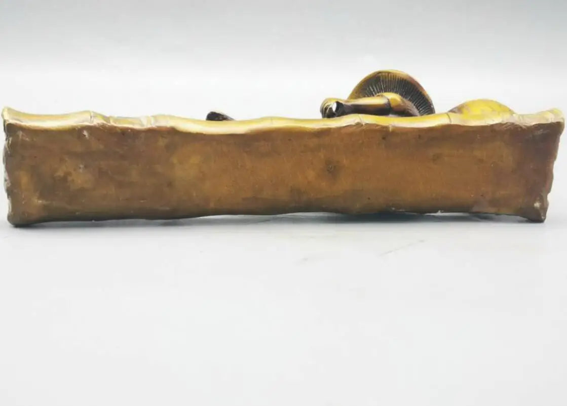 China brass Jiang Taigong fishing crafts statue