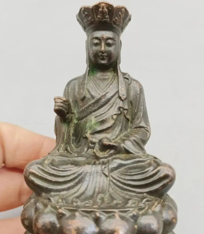 China brass Jizo king small crafts statue