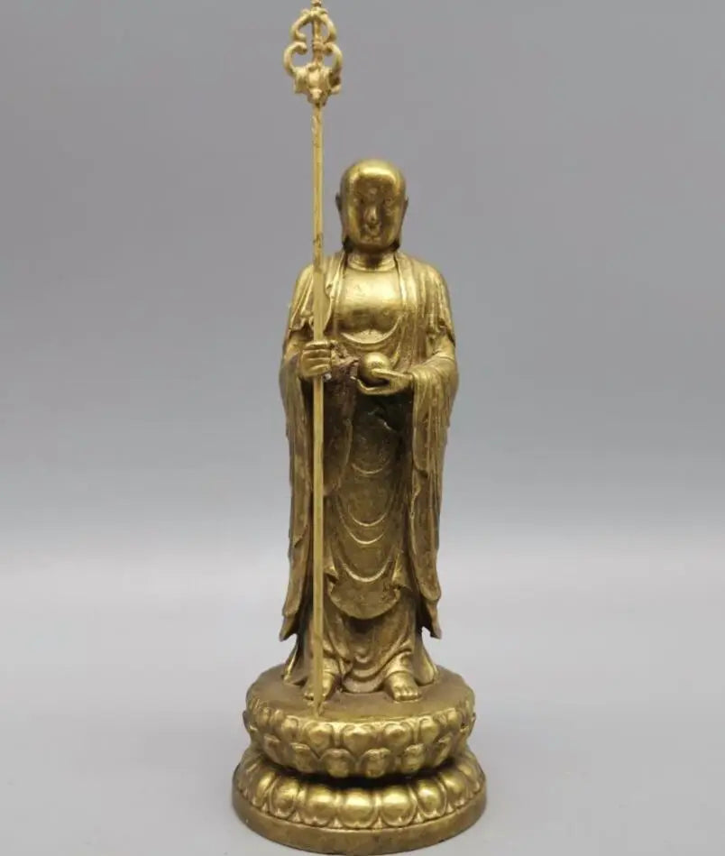 China brass Ksitigarbha small crafts statue