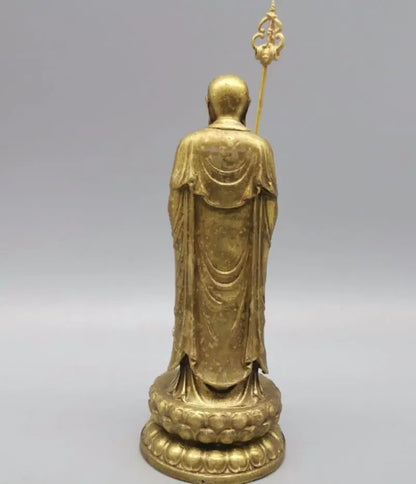 China brass Ksitigarbha small crafts statue