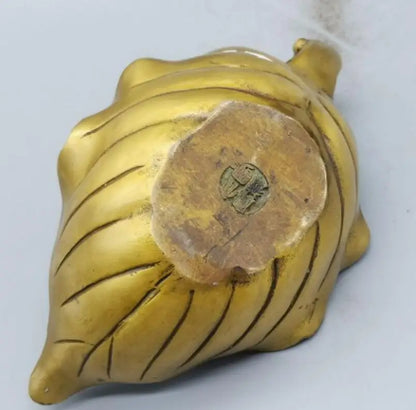 China brass Leaves shape teapot crafts statue
