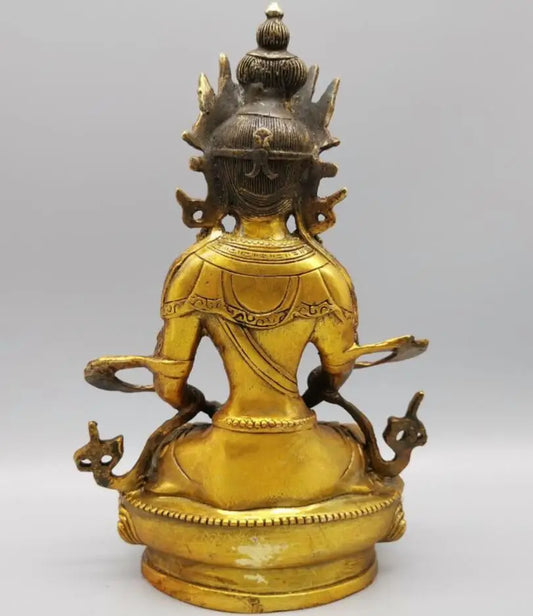 China brass Longevity Buddha crafts statue
