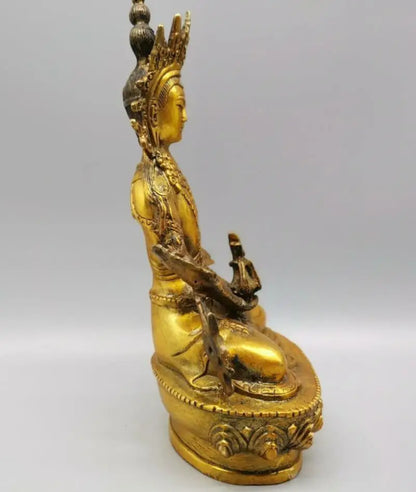 China brass Longevity Buddha crafts statue
