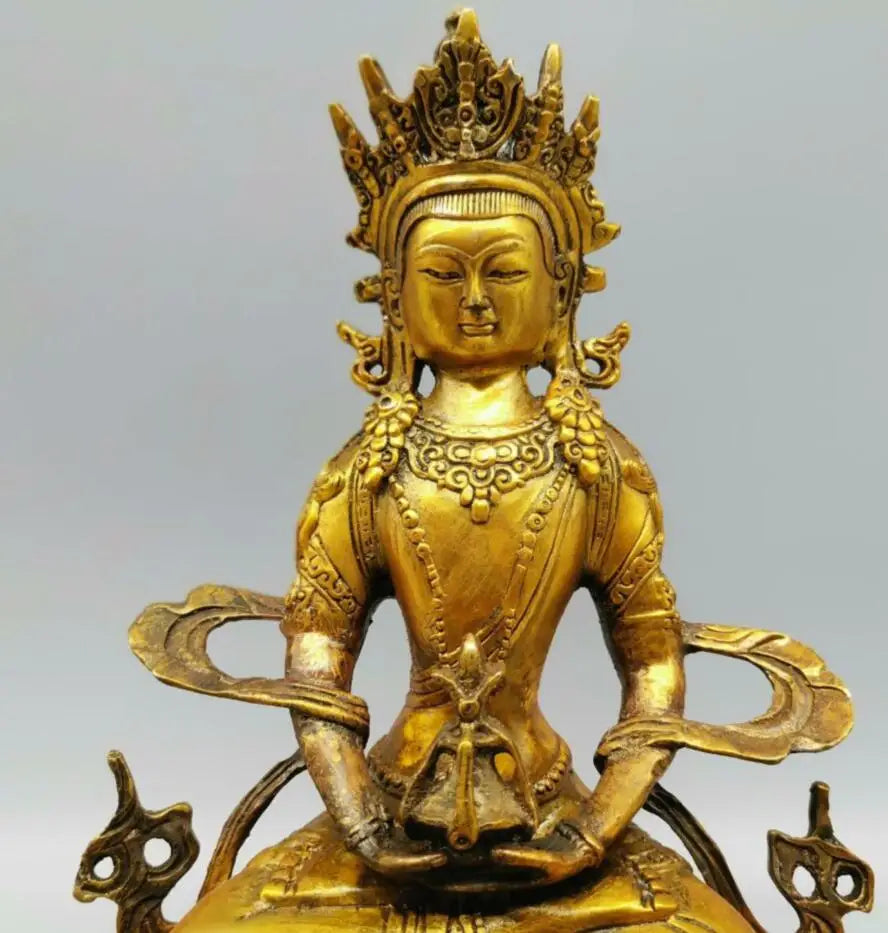 China brass Longevity Buddha crafts statue