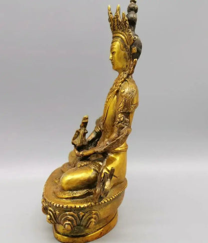 China brass Longevity Buddha crafts statue