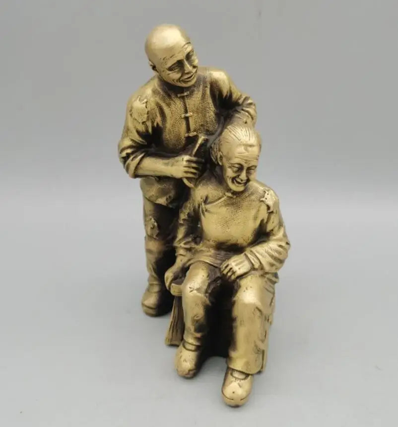 China brass Loving old couple crafts statue