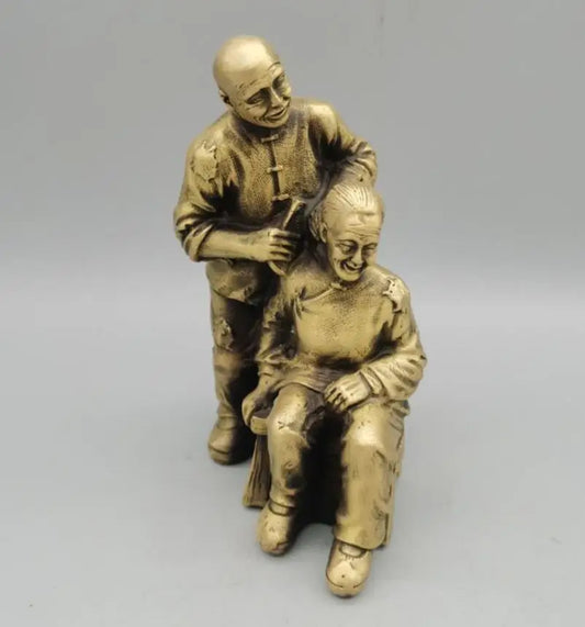 China brass Loving old couple crafts statue