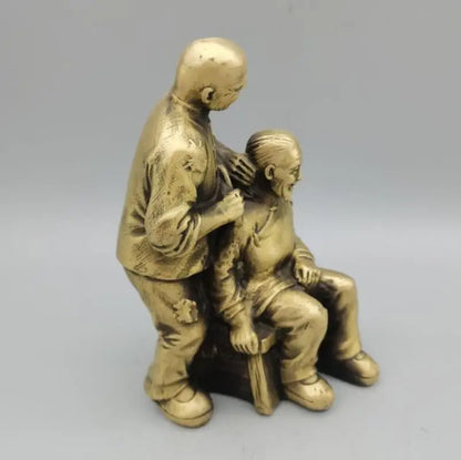 China brass Loving old couple crafts statue