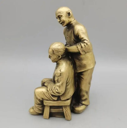 China brass Loving old couple crafts statue
