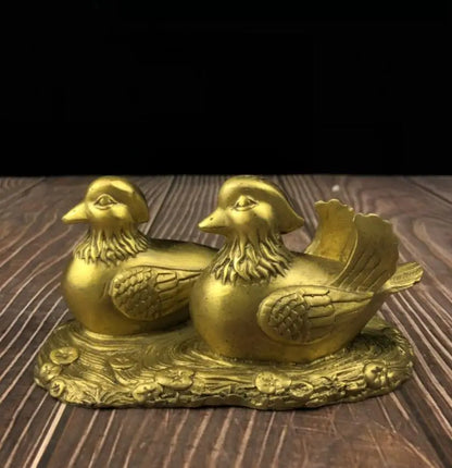 China brass Mandarin ducks crafts statue
