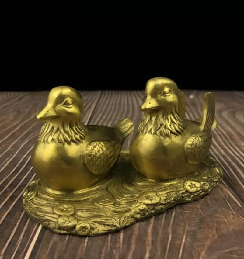 China brass Mandarin ducks crafts statue