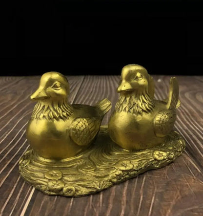 China brass Mandarin ducks crafts statue