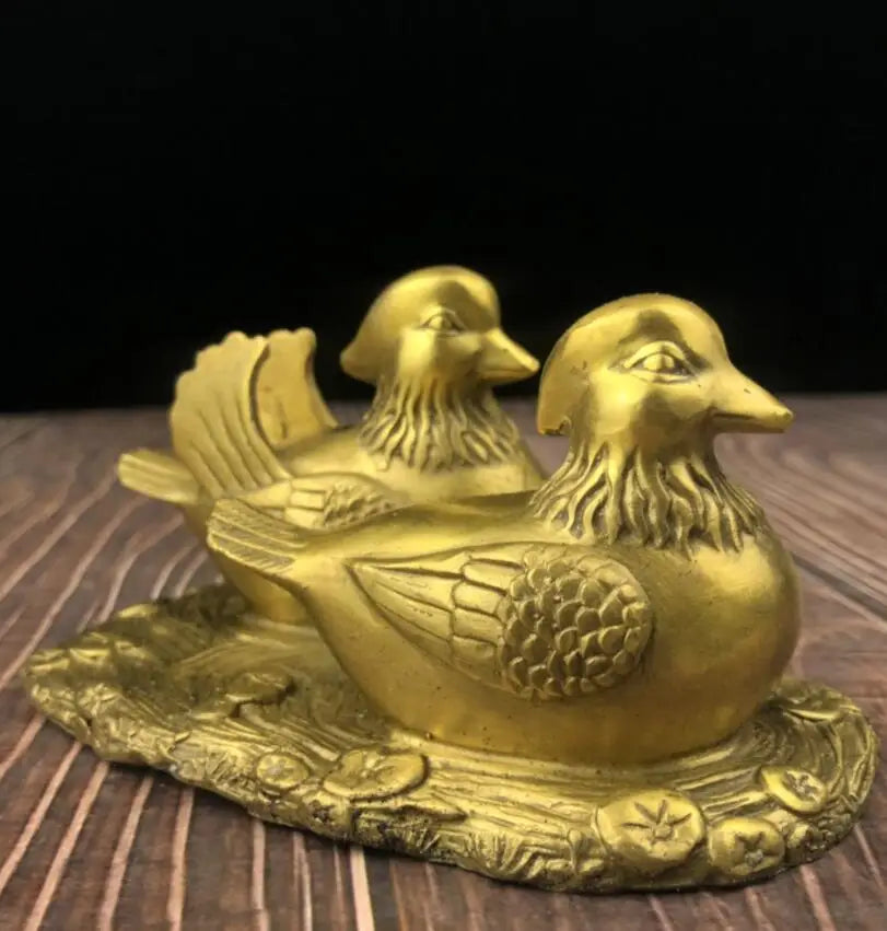 China brass Mandarin ducks crafts statue