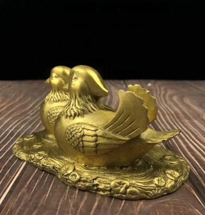 China brass Mandarin ducks crafts statue