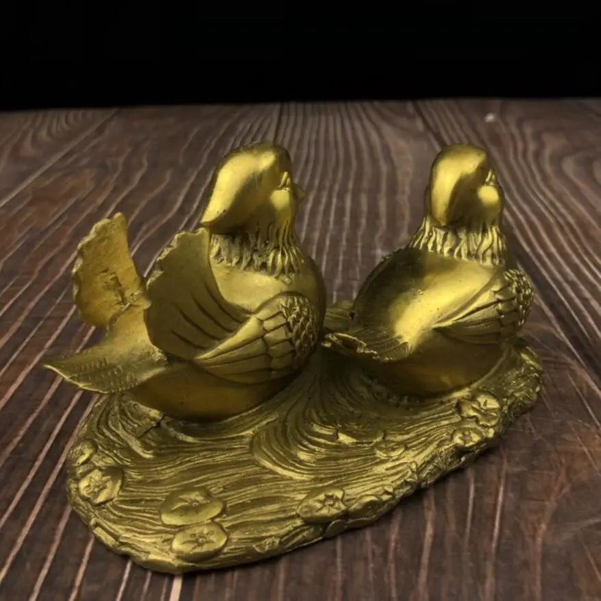 China brass Mandarin ducks crafts statue
