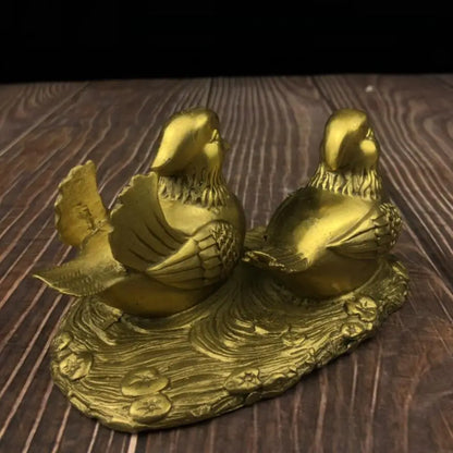 China brass Mandarin ducks crafts statue