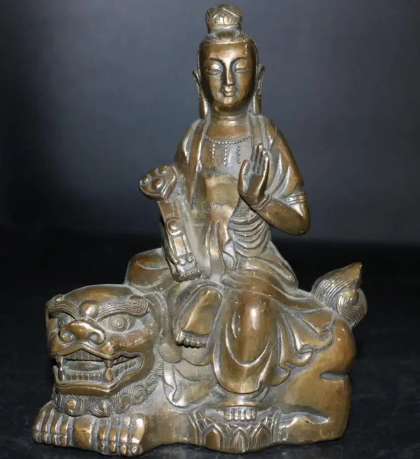 China brass Manjushri Bodhisattva crafts statue