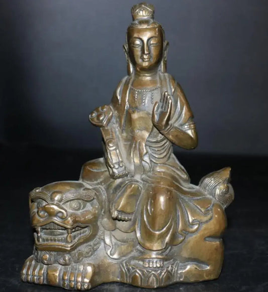 China brass Manjushri Bodhisattva crafts statue