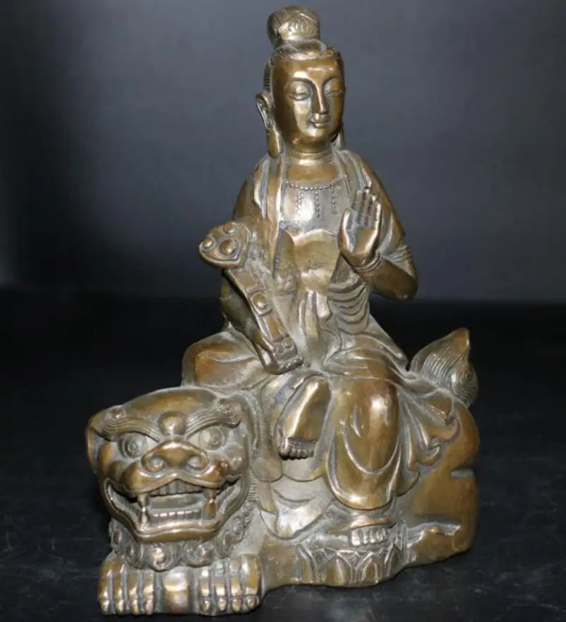 China brass Manjushri Bodhisattva crafts statue