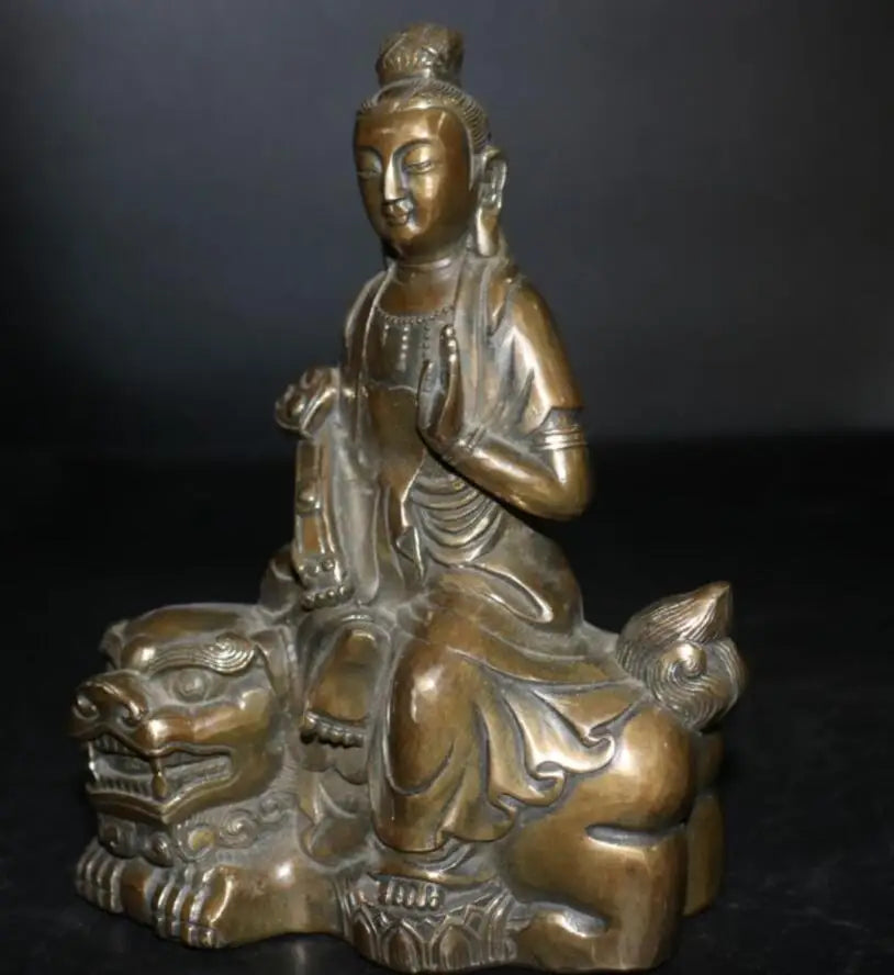 China brass Manjushri Bodhisattva crafts statue
